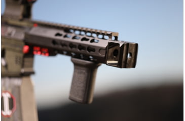 Image of JMac Customs LAF 1/2-28 Flash and Sound Enhancing Muzzle Brake, Black Nitride, LAF-28