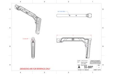 Image of JMac Customs SS-8RP Skeleton Stock w/ Rise/Rubber Butt Pad, 8in, SS-8RP