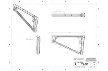 Image of JMac Customs TS-8P Triangle Stock w/ Rubber Buttpad, 8in, TS-8P