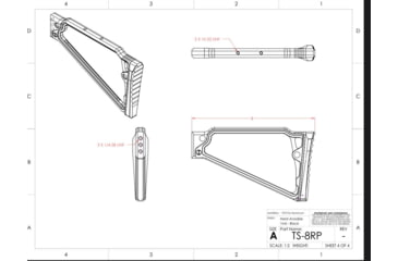 Image of JMac Customs TS-8RP Triangle Stock w/ Rise/ Rubber Butt Pad, 8in, TS-8RP