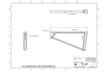 Image of JMac Customs TS-9P 9in Triangle Stock w/Rubber Buttpad, Black, TS-9P