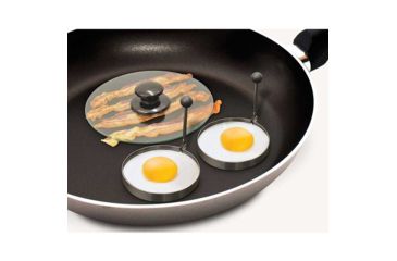 Image of JOBAR Bacon Press &amp; Egg Rings Making Breakfast Easy, Stainless JB6754