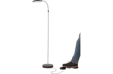 Image of JOBAR Battery Operated LED Cordless Anywhere Floor Lamp with Foot Control, Black JB7243SIL