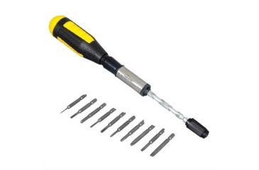 Image of JOBAR Easy Push Drill Driver Reversible Ratchet 11 Piece Set, Black/Yellow RET6980