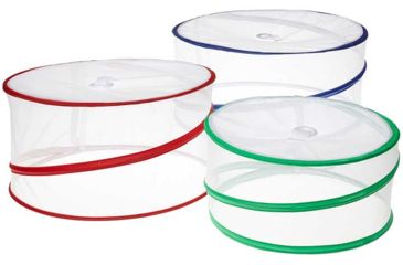 Image of JOBAR Handy Gourmet Set Of 3 Pop Up Food Covers, Green/Red/Blue JB4579