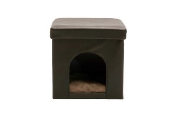 Image of JOBAR Pet Parade Brown Pet Ottoman, 15in x 15in x 15in JB6249BRN