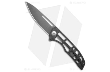 Image of John Gray Custom Folding Knife, 4.00in, Premium Blade Steel, Drop Point Blade, Carbon Fiber, Titanium, Black/Gray Handle, Black/Gray/Dark Gray, 8.625 inch, BHQ-221533