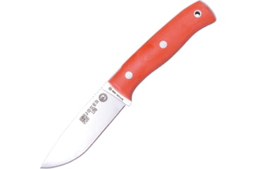 Image of Joker Knives Bushcraft Survival Fixed Blade Knife, 9in Overall, 4in Satin 1.4116 SS Drop Point, Orange Canvas Micarta Handle, Comes w/2 Meters Of 550 Paracord, Black Leather Belt Sheath, Orange, CN111