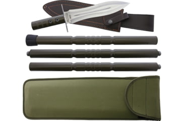 Image of Joker Knives Jabali Fixed Blade/Lance Knife, 9.75 satin finish double edge 1.4116 stainless bl, OD green aluminum handle, CL110