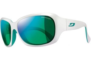 Image of Julbo Bora Bora Single Vision Prescription Sunglasses, White / Turquoise Frame, Spectron 3 Cf W/ Green Flash Lens-J4391111SV