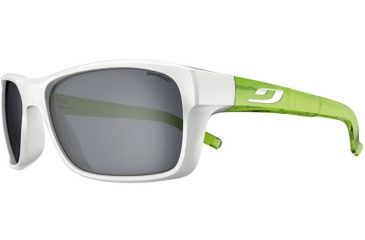 Image of Julbo Colbalt Sunglasses; Shiny White/Green Frames w/ Spectron 3 Lenses 4512011