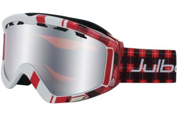Image of Julbo Down Rx Insert Goggles OTG - Jacquard Red Frame, Silver Flash/Orange tint lens 79612131