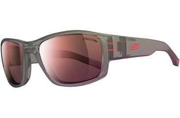 Image of Julbo Kaiser Single Vision Prescription Sunglasses, Matte Grey / Red Frame, Falcon Lens, Polarized-J4487321SV