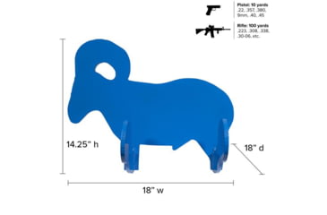 Image of Legion Targets Rockin Ram 3/8in AR500, Blue, AR-1060