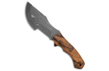 Image of Jurgen Schanz Jurgen Schanz WSK Tracker Knife White Ebony Wood 6.5" Damascus, Wood, Damascus, adult, BHQ-221873