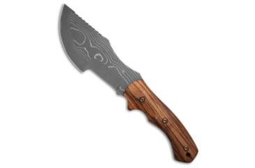 Image of Jurgen Schanz Jurgen Schanz WSK Tracker Knife Zebrano Wood 6.5" Damascus, Wood, Damascus, adult, BHQ-221621