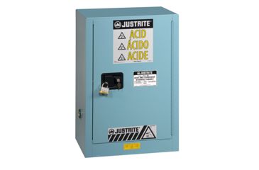 Image of Justrite Compac Corrosives/Acids Safety Cabinet, 12 Gallon., 1 Self-Close Door, Blue, 8912222