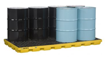 Image of Justrite Eight Drum Accumulation Center Yellow, 28660