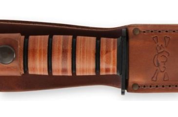 Image of KA-BAR 1317 Dog's Head Utility Knife, 7in, 1095 Cro-Van Clip Point Leather Hndl, 1317