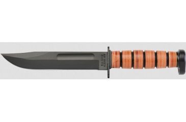 Image of KA-BAR 1317 Dog's Head Utility Knife, 7in, 1095 Cro-Van Clip Point Leather Hndl, 1317