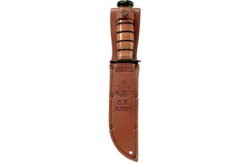 Image of KA-BAR Knives 125th Anniversary Army Knife, 11.88in Overall, 7in Black Oxide Coated 1095 Cro-Van Carbon Steel Clip Point Blade, Stacked Leather Handle, Leather Sheath, 9225