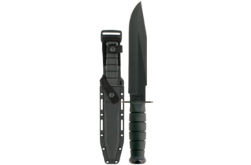 Image of KA-BAR Knives Fighter Straight Edge Fixed Knife, 8in, 1095 Cro-Van, Clip Point, Black Powder Coat, Black, 1269