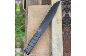 Image of KA-BAR Knives Fighter Straight Edge Fixed Knife, 8in, 1095 Cro-Van, Clip Point, Black Powder Coat, Black, 1269