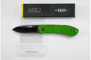 Image of KA-BAR Knives Folding Hunter, Folding Knife, 7.25in, AUS 8A SS Steel, Kelly Green Zytel Handle, Green Black, 7.25, 4062KG