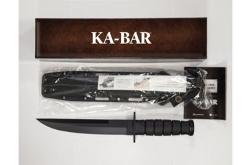 Image of KA-BAR Knives Ka-Bar Modified Tanto Knife, Fixed Blade, 12.75in, 1095 Cro-Van Steel, Kraton G Handle, Black, 12.75, 1266