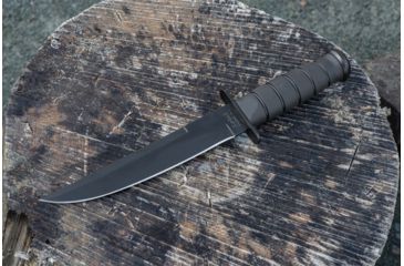 Image of KA-BAR Knives Ka-Bar Modified Tanto Knife, Fixed Blade, 12.75in, 1095 Cro-Van Steel, Kraton G Handle, Black, 12.75, 1266
