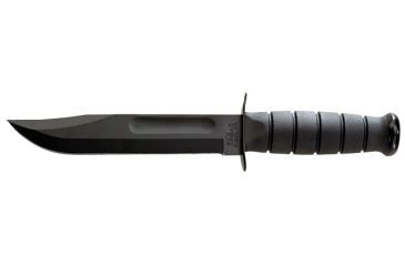 Image of Ka Bar Knives Kb1211 Plain 7in Black Knife Black Leather Sheath