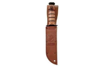 Image of Ka Bar Knives Kb1250s Sheath Usmc Logo Brown Fits Knife With 5 25in Blade