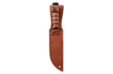 Image of Ka Bar Knives Kb1251s Leather Sheath Usa Logo Brown Fits Knife With 5 25in Blade
