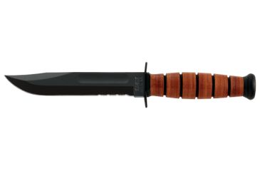 Image of Ka Bar Knives Kb1252 Serrated Short Usmc Knife With Leather Sheath
