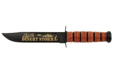 Image of Ka Bar Knives Kb9153 Desert Storm 15th Ann Us Navy Leather Handle Leather Sheath