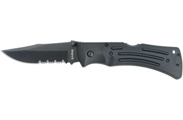 Image of Ka-Bar Knives Mule Folding Serrated Knife w/ Polyester Sheath, Black, Clampack 4-3051CP-0