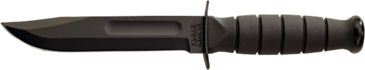 Image of Ka-Bar Knives Short Straight Edge Knife w/ Leather Sheath, Black, Clampack 4-1256CP-1