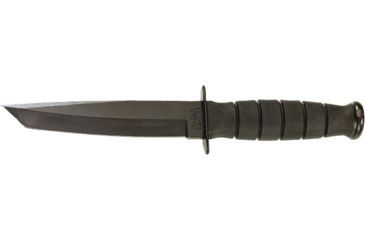 Image of Ka-Bar Knives Short Tanto Straight Edge Knife w/ Leather Sheath, Black, Clampack 4-1254CP-7