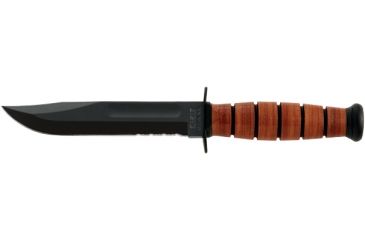 Image of Ka-Bar Knives Short USMC Serrated Knife w/ Leather Sheath, Clampack 4-1252CP-3