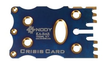 Image of Ka-Bar Knives Snody Crisis Card,3.75x2.125in Turquoise Blue Anodized Face,Gold-Colored Edges 2-5104-7