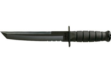 Image of Ka-Bar Knives Tanto Serrated Edge Knife w/ Hard Sheath, Black, Clampack 4-1245CP-5