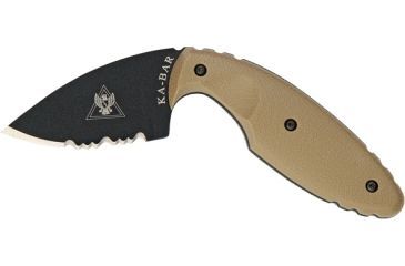 Image of Ka-Bar Knives TDI Law Enforcement Partial Serrated Knife w/ Hard Sheath, Coyote Brown, Clampack 6-1477CBCP-4