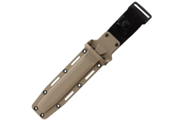 Image of KA-BAR Knives USA Fighting Knife, 11.75in Overall, 7in Black Coated 1095 Cro-Van Carbon Steel Clip Point Blade, Tan Grooved Kraton Handle, Plastic Sheath, 5013