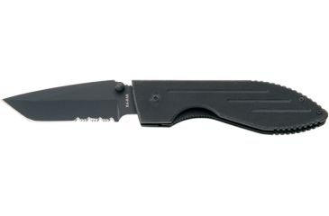 Image of Ka-Bar Knives Warthog Tanto Folding Serrated Knife w/ Pocket Clip, Clampack, BLACK 4-3075CP-6