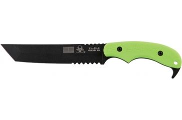 Image of Ka-Bar Knives ZK Famine Tanto Serrated Knife w/ Nylon Sheath, Clampack, GREEN 4-5700CP-5