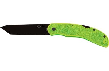 Image of Ka-Bar Knives ZK Kharon Tanto Folding Straight Edge Knife w/ Pocket Clip, Clampack, GREEN 4-5698CP-5