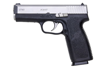 Image of Kahr CT40 Pistol, .40 S&amp;W, 4in barrel, black polymer frame, integrated polymer grip, recoil operated semi-automatic, white bar-dot combat, 7 round magazine, KA-CT40-40SW-4-1-FRRMPG
