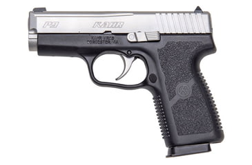 Image of Kahr P9 Pistol, 9mm Luger, 3.56in barrel, black polymer frame, textured polymer grip, recoil operated semi-automatic, white bar-dot combat, 7 round magazine, KA-P9-9MM-3.56-1-FRRMPG