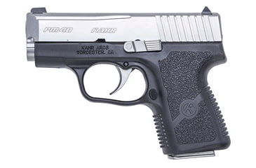 Image of Kahr PM40 Pistol, .40 S&amp;W, 3in barrel, black polymer frame, textured polymer grip, recoil operated semi-automatic, white bar-dot combat, 5 round magazine, KA-PM40-40SW-3-1-FRRMPG