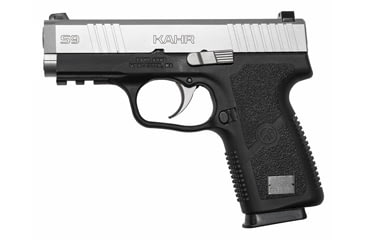 Image of Kahr S9 Pistol, 9mm Luger, 3.6in barrel, black polymer frame, integrated polymer grip, recoil operated semi-automatic, white 3-dot, 7 round magazine, KA-S9-9MM-3.6-1-FRRMPG